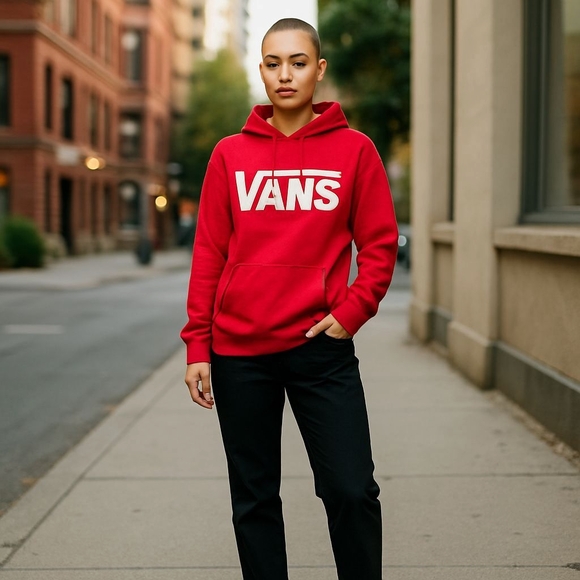 Vans Other - Vans Red Size Medium Classic Fit Long Sleeve Hoodie